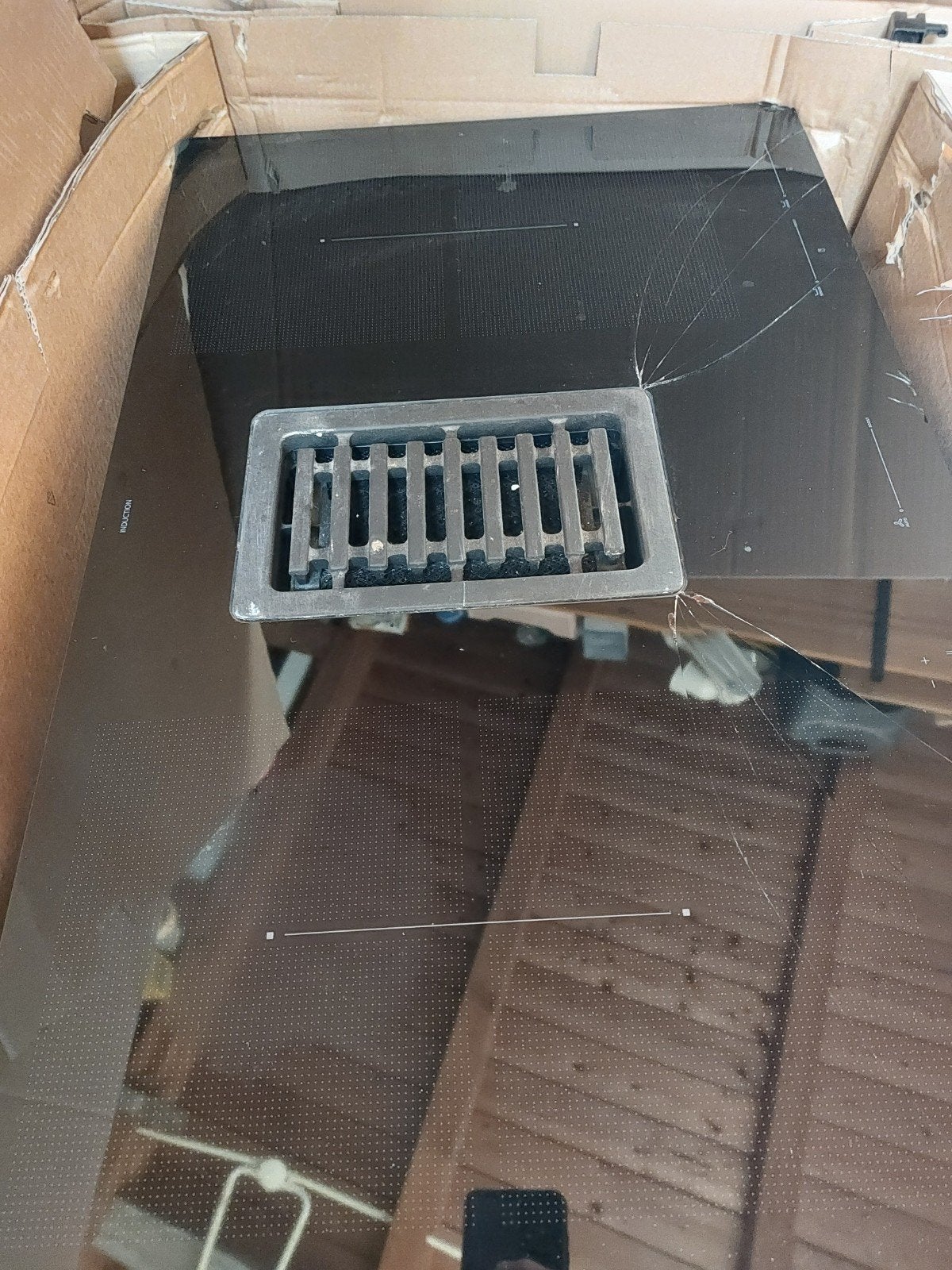 Inductiekookplaat Ikea Fördelaktig - gebarsten, Witgoed en Apparatuur, Ophalen, Gebruikt, 4 kookzones, Inbouw