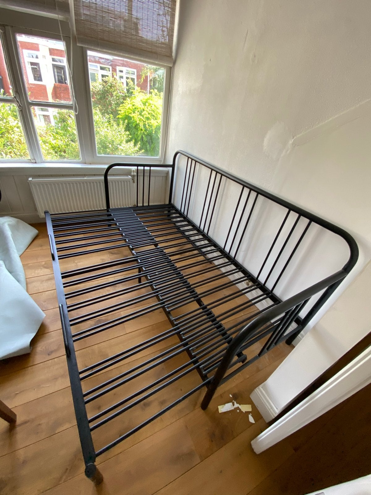 IKEA uittrekbaar bed (bank) 200x80 (160) incl. matrassen, Ophalen, Zwart, Tweepersoons, 80 cm