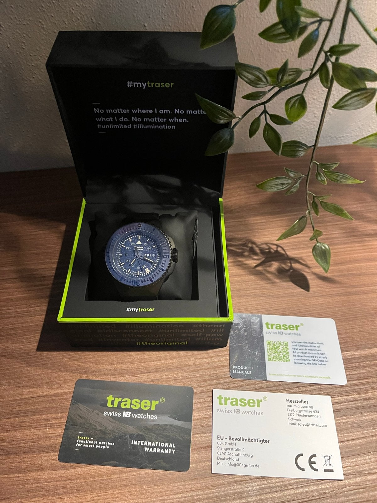 Traser P69 BlackStealth Blue Herenhorloge - Nieuw in doos, Overige merken, Kunststof, Polshorloge, Nieuw