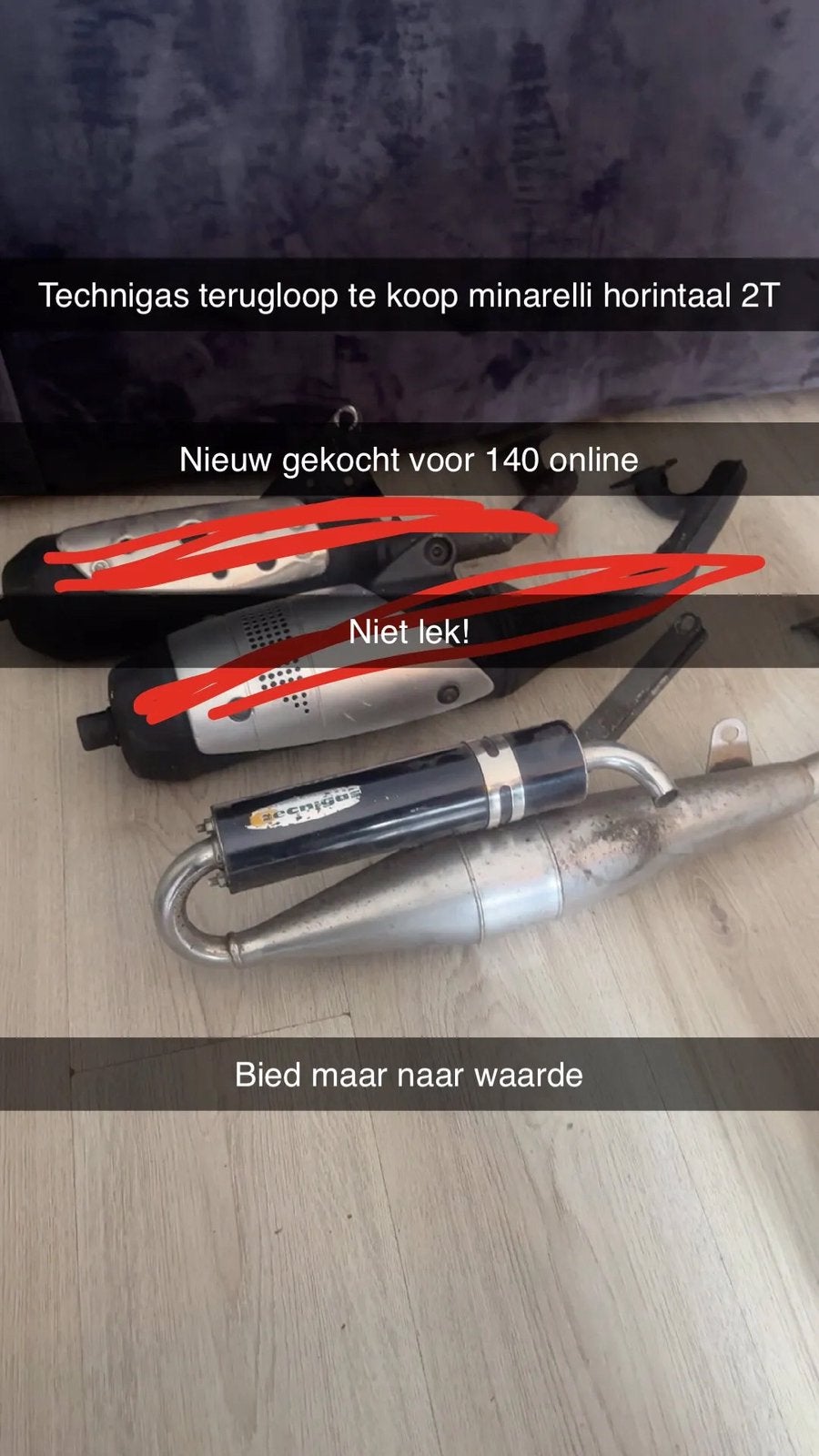 Technigas uitlaat minarelli horizontaal, Ophalen, Zo goed als nieuw