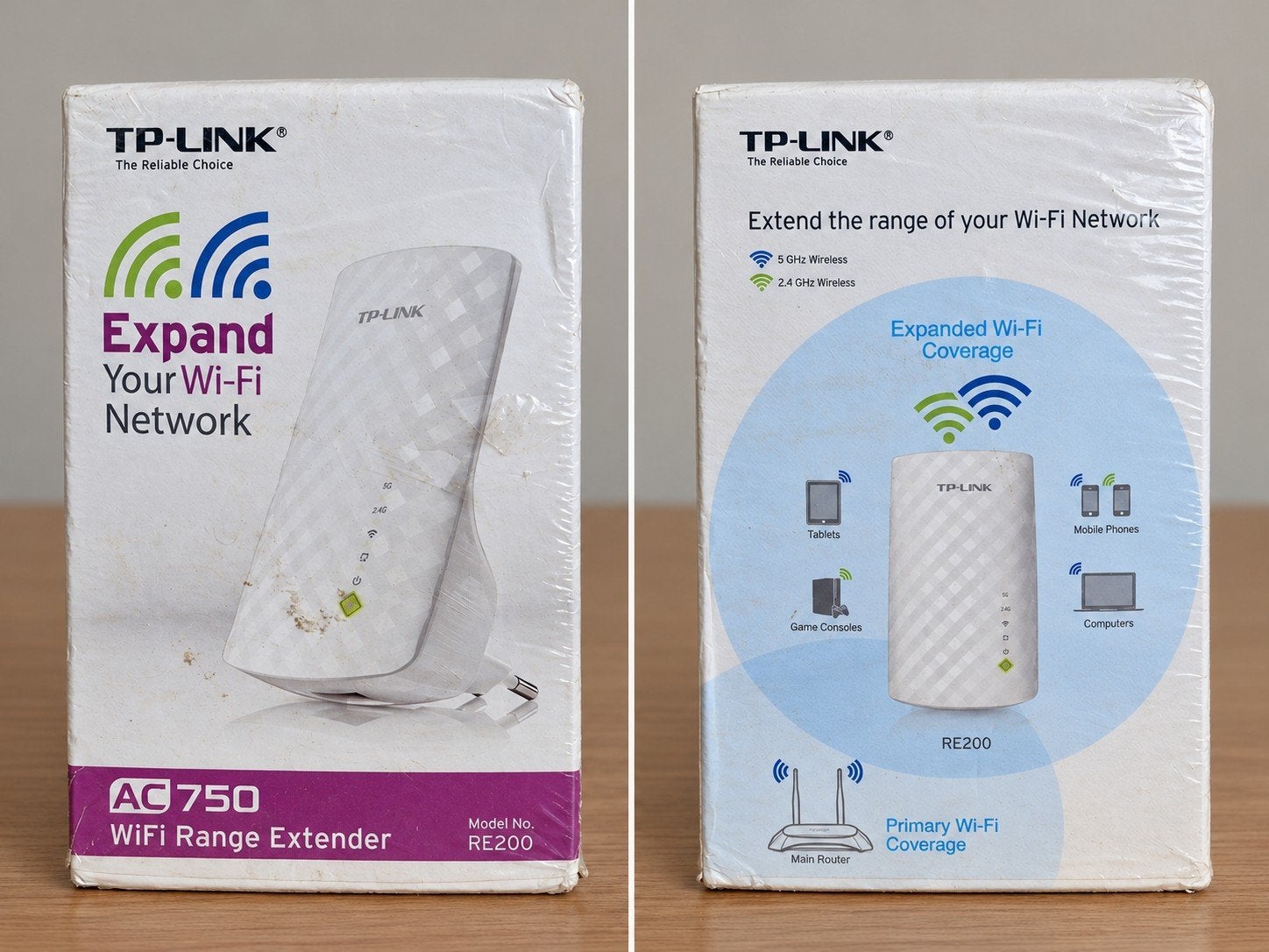 TP-Link RE200 AC750 WiFi Range Extender in doos, Ophalen of Verzenden, Nieuw