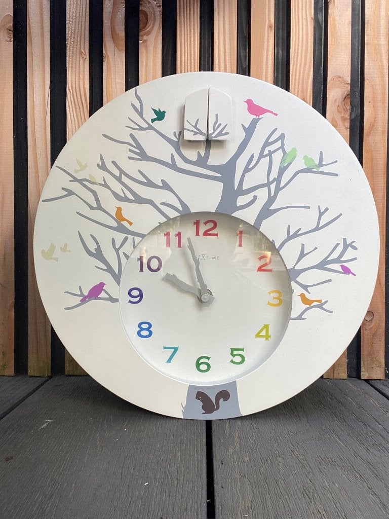 Klok kids, Ophalen, Wandklok, Wit, Analoog