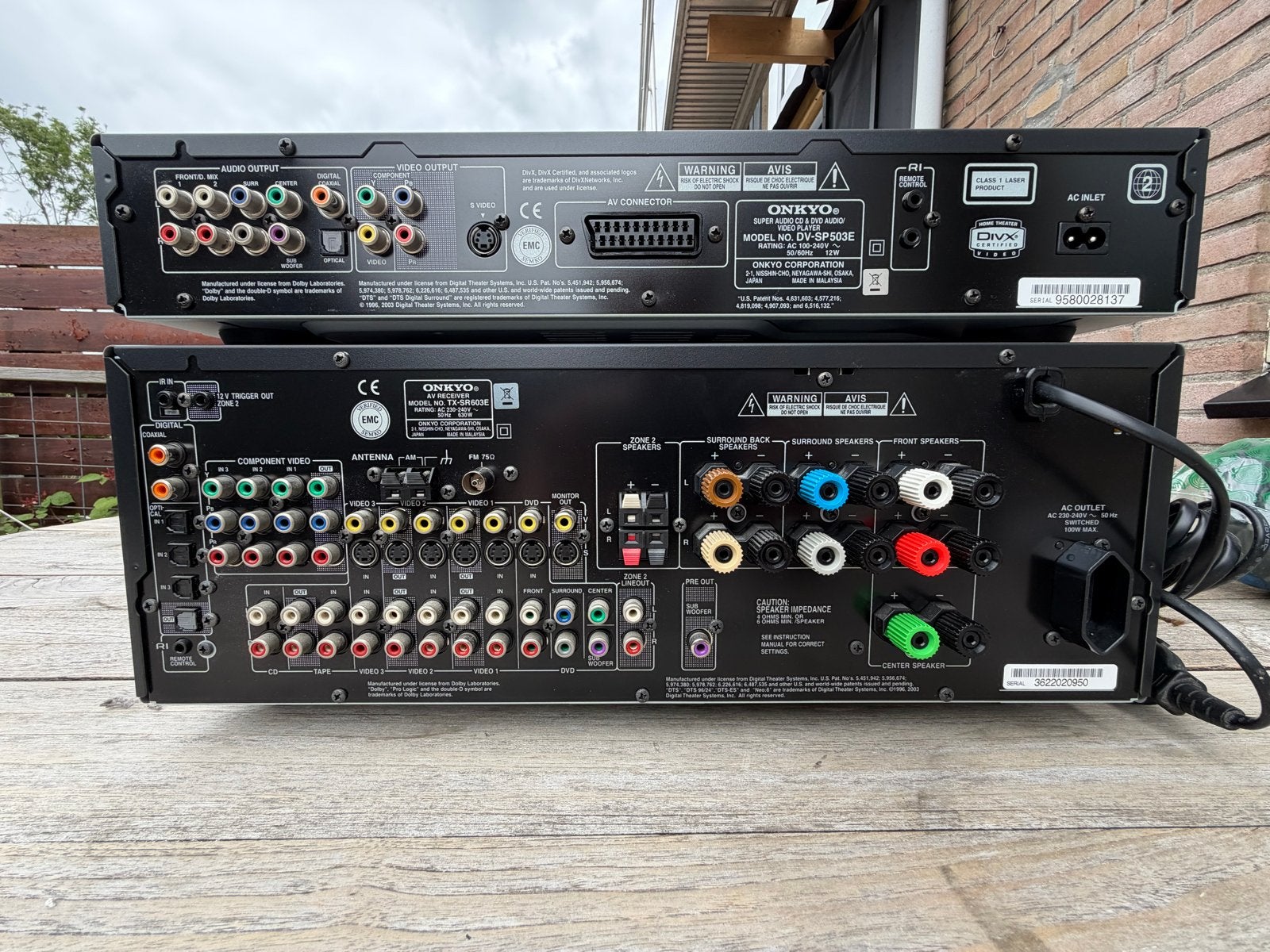 Onkyo DV-SP503E DVD-speler en TX-SR603E AV-receiver set, Ophalen, Gebruikt, Dvd-speler, Overige merken