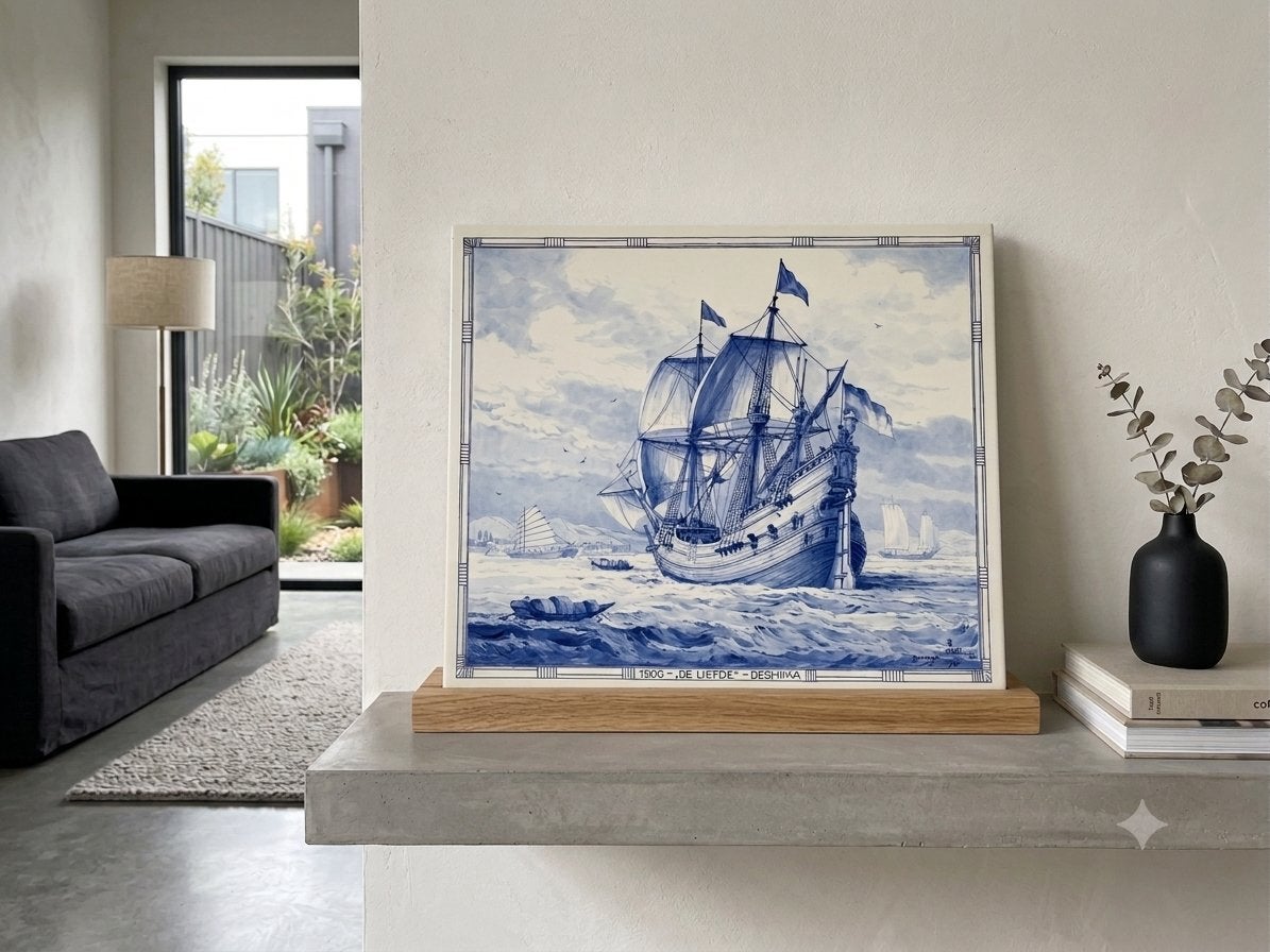 Tegelplaat De Porceleyne Fles, 1600 - De Liefde - Deshima, Antiek en Kunst, Ophalen