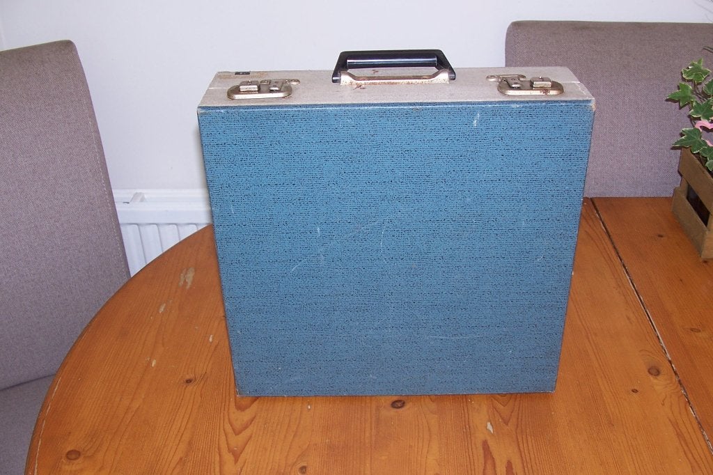oude harmonica koffert voor lp's  nr 2, Ophalen of Verzenden, Gebruikt, 12 inch, LP