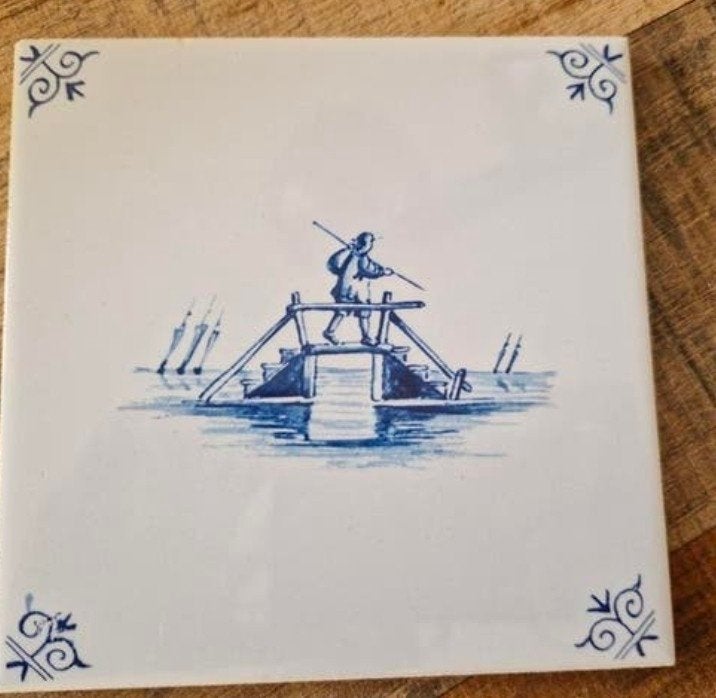 Delftsblauw tegeltje holland westraven, Ophalen of Verzenden