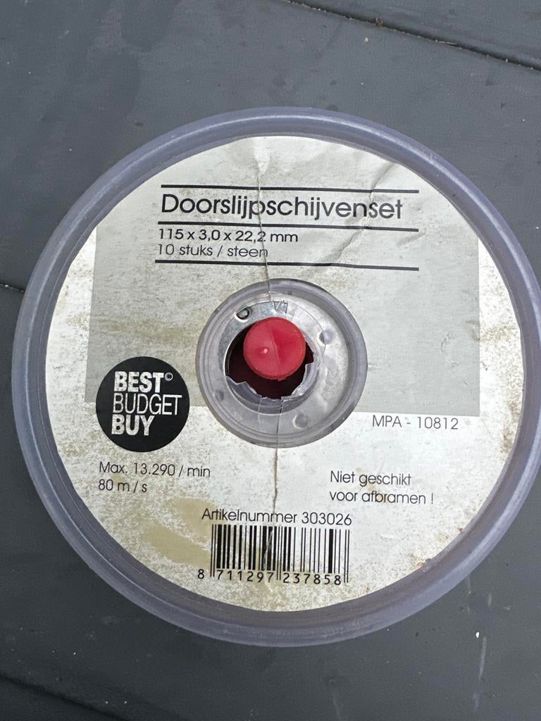 Doorslijpschijvenset 115x3.0x22.2mm - 10 stuks, Ophalen of Verzenden, Nieuw, Minder dan 700 watt, Overige typen