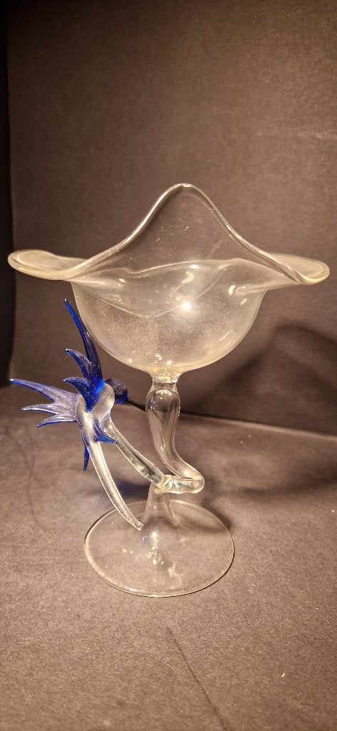 Glazen bonbonschaaltje met kolibri, Antiek en Kunst, Ophalen of Verzenden
