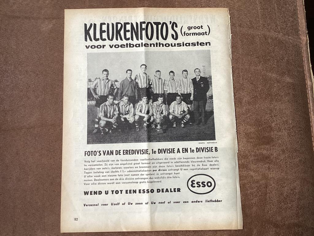 SPARTA ROTTERDAM, UNIEK EN ZELDZAAM 1958/1959 goed lezen, Ophalen of Verzenden, Zo goed als nieuw, Sparta