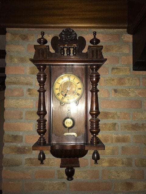 Antieke wandklok. Regulateur, Ophalen of Verzenden