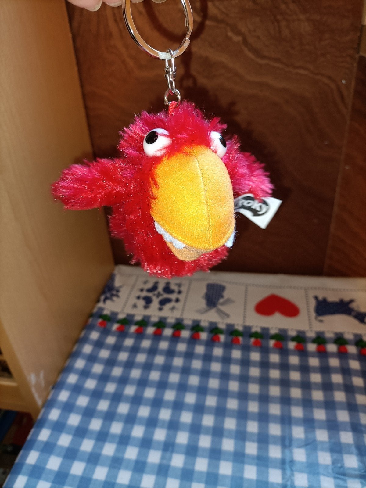 Croky sleutelhanger knuffeltje rood 9 cm, Ophalen of Verzenden, Zo goed als nieuw