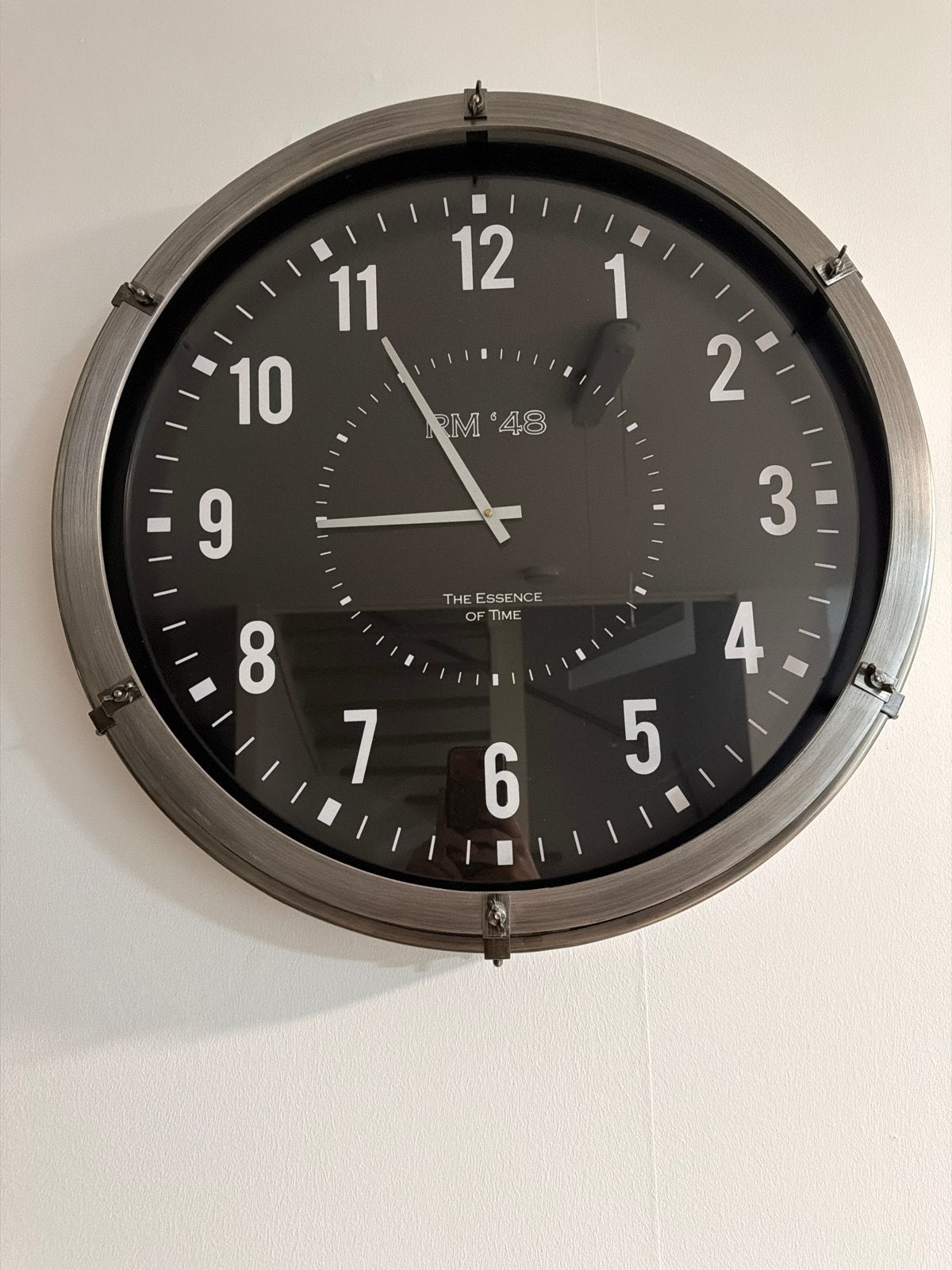 Riviera Maison Wandklok RM '48 The Essence of Time, Wandklok, Grijs, Analoog, Ophalen of Verzenden