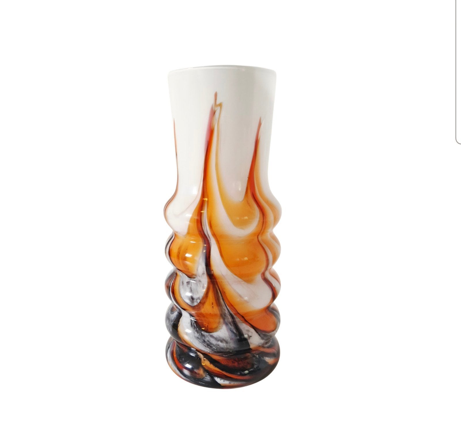 Vintage Murano opaline glazen vaas - Carlo Moretti, Ophalen of Verzenden