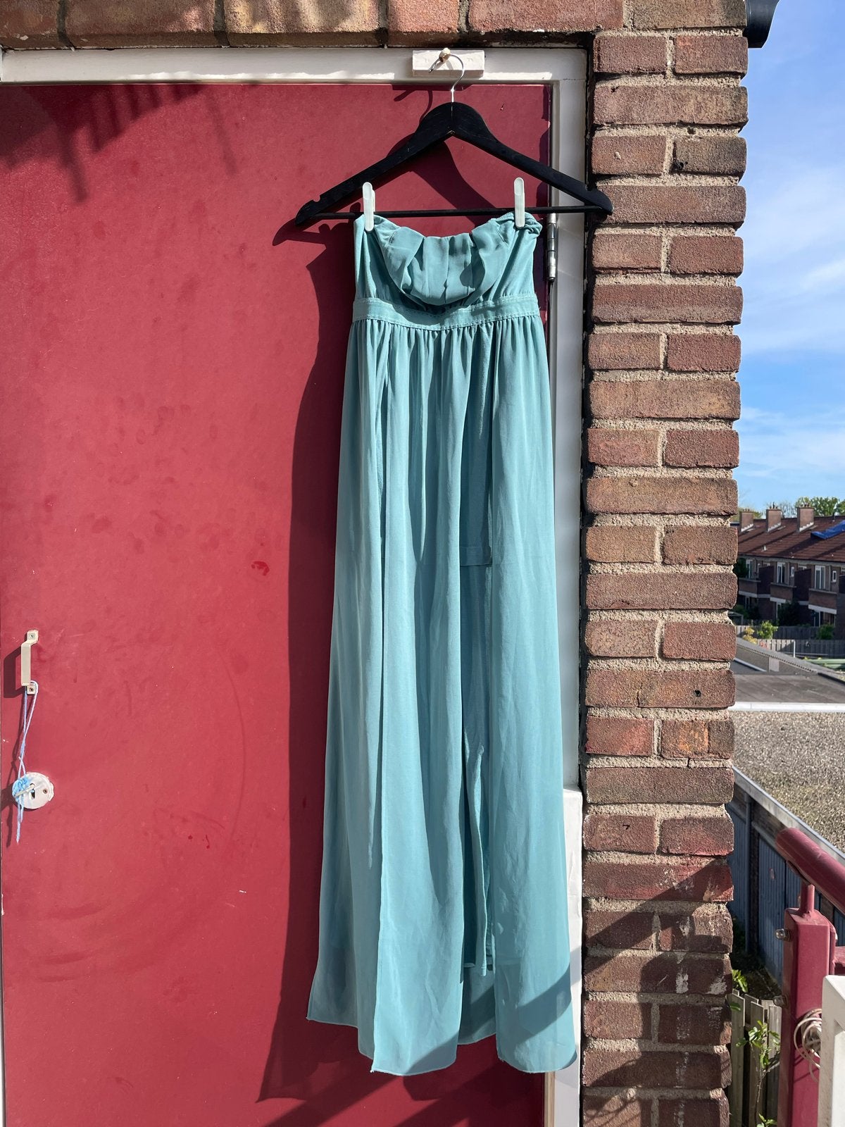 Intimissimi strapless maxi jurk turquoise maat S, Kleding | Dames, Jurken, Ophalen, Overige kleuren, Zo goed als nieuw, Maat 36 (S)