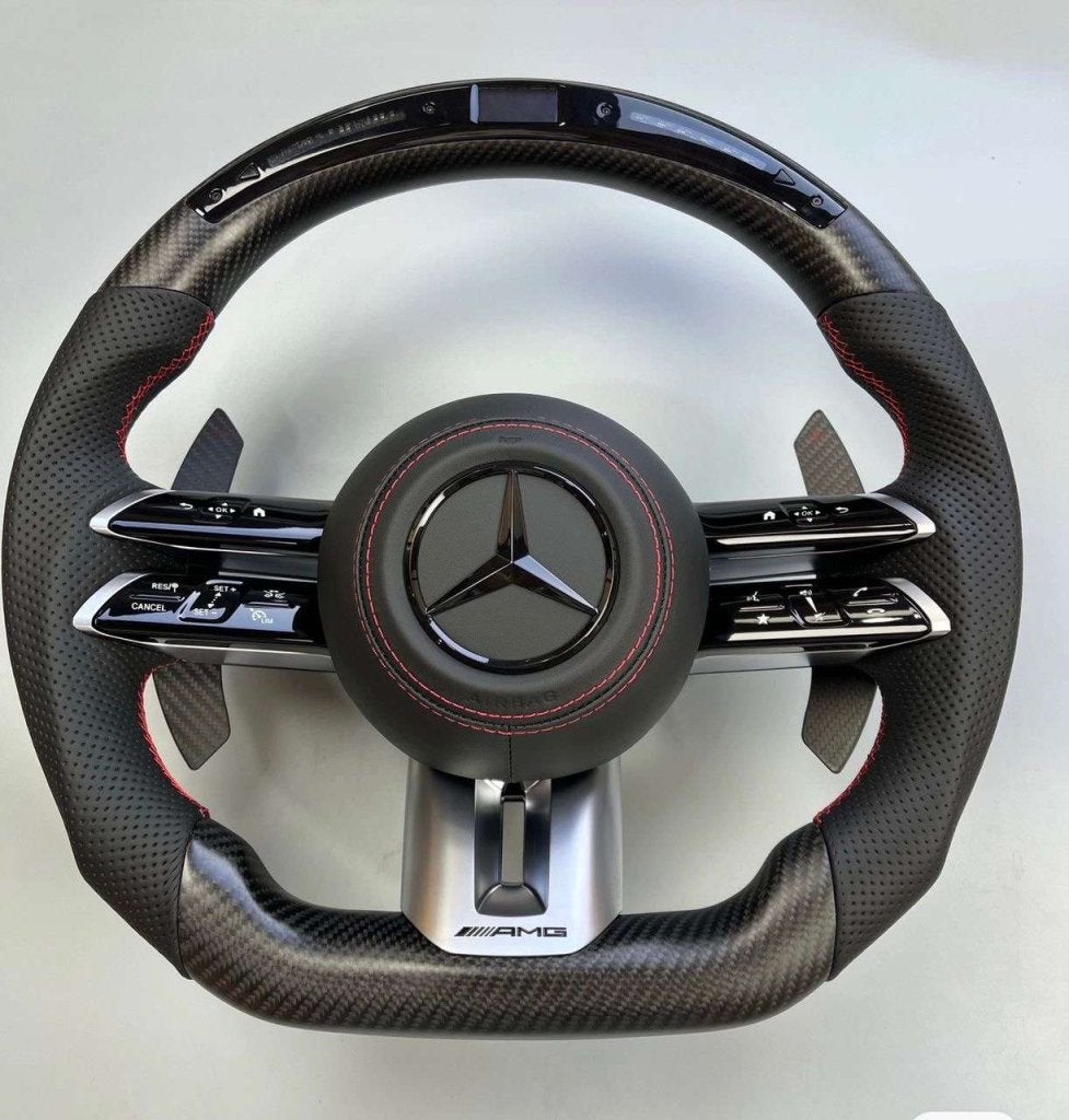 Mercedes Dragonfly carbon stuur upgrade leer flippers AMG