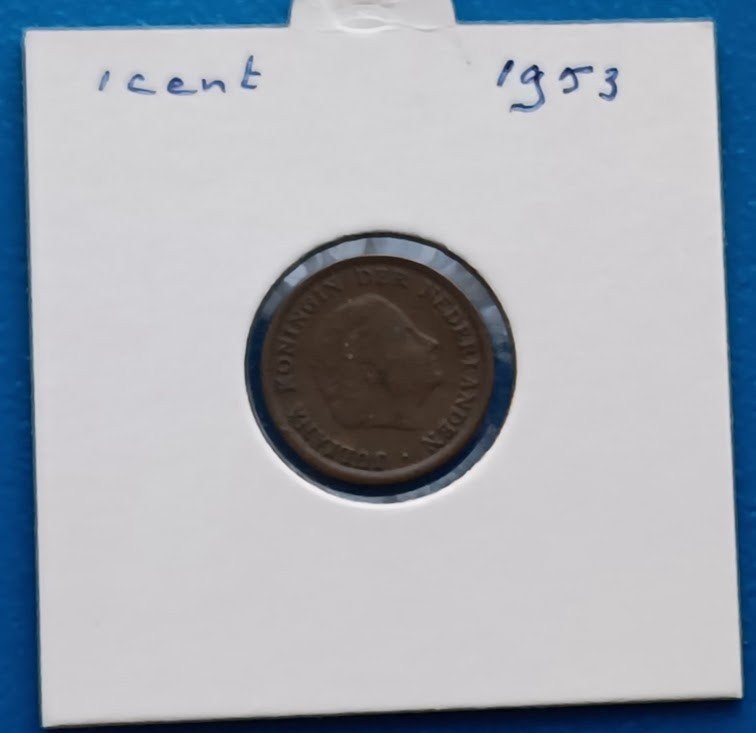 Nederland 1 cent 1953 - Juliana, Postzegels en Munten, Verzenden, Koningin Juliana, 1 cent, Losse munt