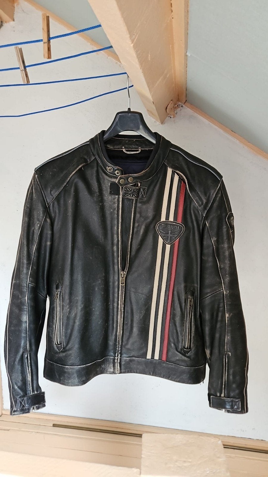 Triumph Leren Motorjas - Vintage Stijl-maat L, Motoren, Kleding | Motorkleding, Ophalen, Heren, Triumph, Jas | leer