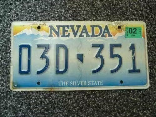 Kentekenplaat licenseplate Nevada relief 1 USA, Verzamelen, Verzenden, Gebruikt, Auto's