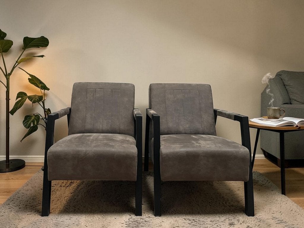 Set Fauteuils Sil industriele design stoel bijzetfauteuil, N, N, 75 tot 100 cm, Ophalen of Verzenden
