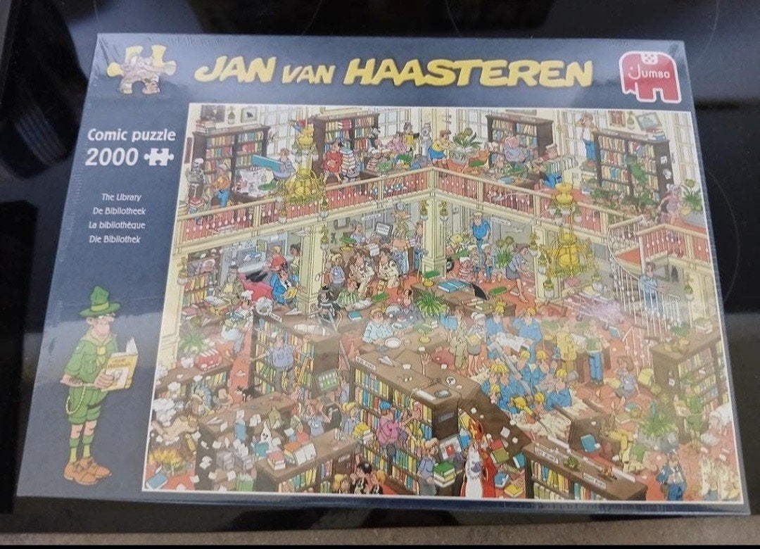 Jan van Haasteren De Bibliotheek 2000 stukjes (Nieuw), Ophalen of Verzenden, Meer dan 1500 stukjes, Nieuw, Legpuzzel