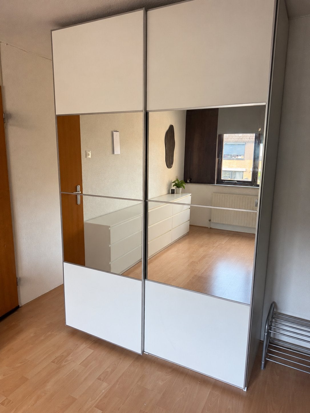 IKEA Pax kast (oud model) met spiegel schuifdeuren, Ophalen, Overige materialen, Gebruikt, 100 tot 150 cm