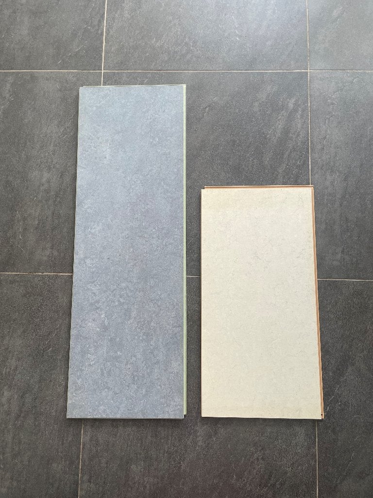Gebruikte marmoleum klik vloerplaten, Ophalen, Gebruikt, Blauw, Marmoleum