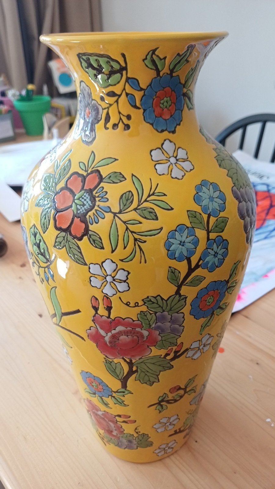 Vaas geel 65 cm hoog Intratuin, Verzenden, Geel