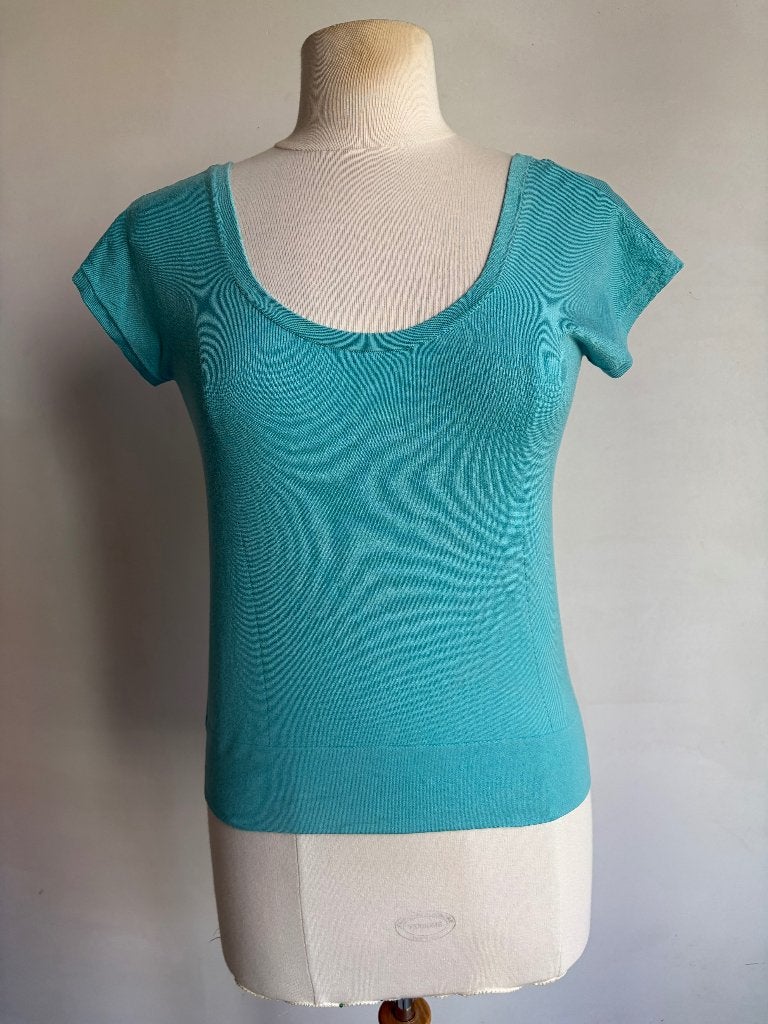 maxmara top maat L blauw, Zo goed als nieuw, Korte mouw, Verzenden, Blauw