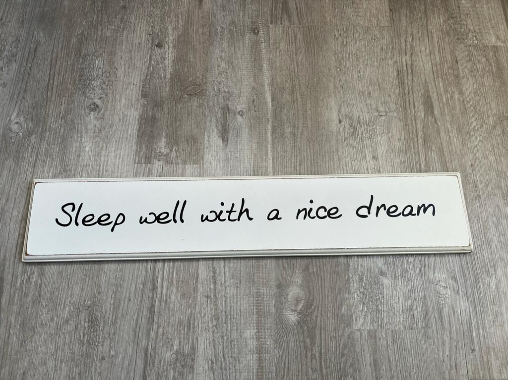 Decoratief wandbord: Sleep well with a nice dream, Ophalen, Hout, Zo goed als nieuw, Wandbord of Wandpaneel