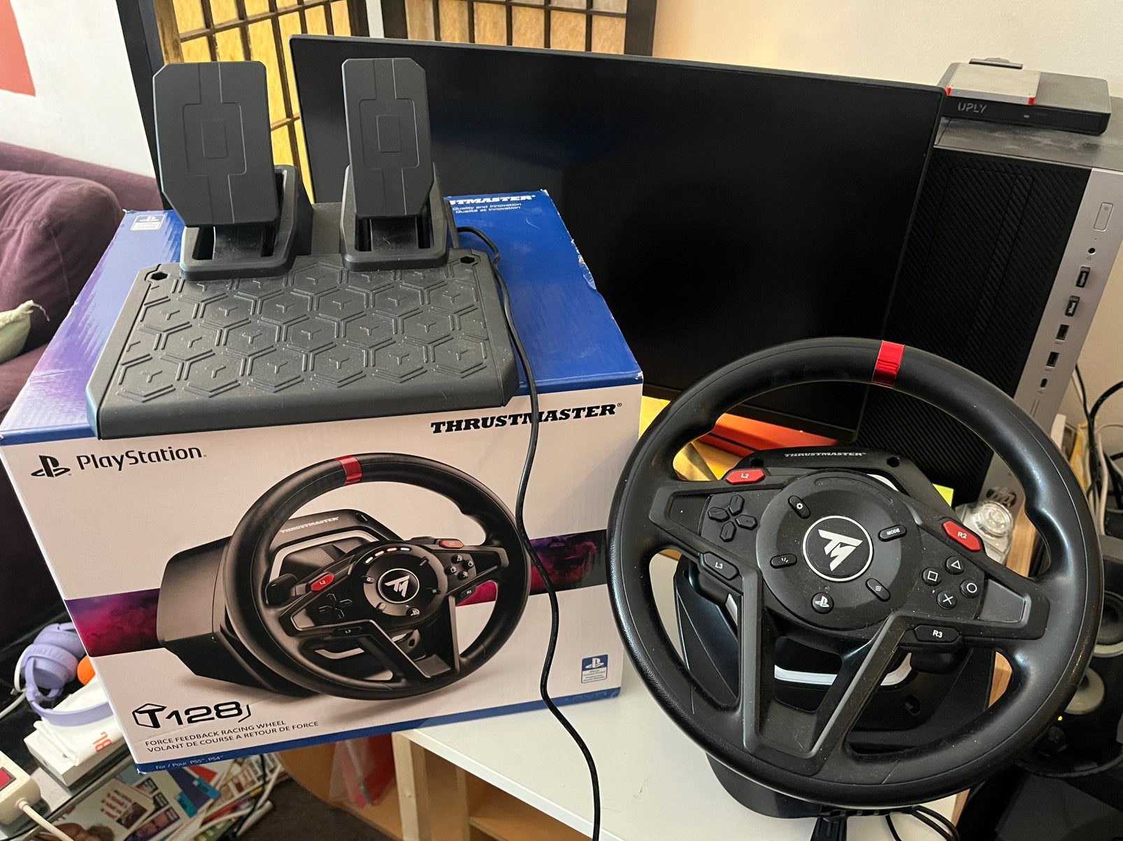 race simulator stuur, Spelcomputers en Games, Spelcomputers | Sony PlayStation Consoles | Accessoires, Ophalen, Zo goed als nieuw