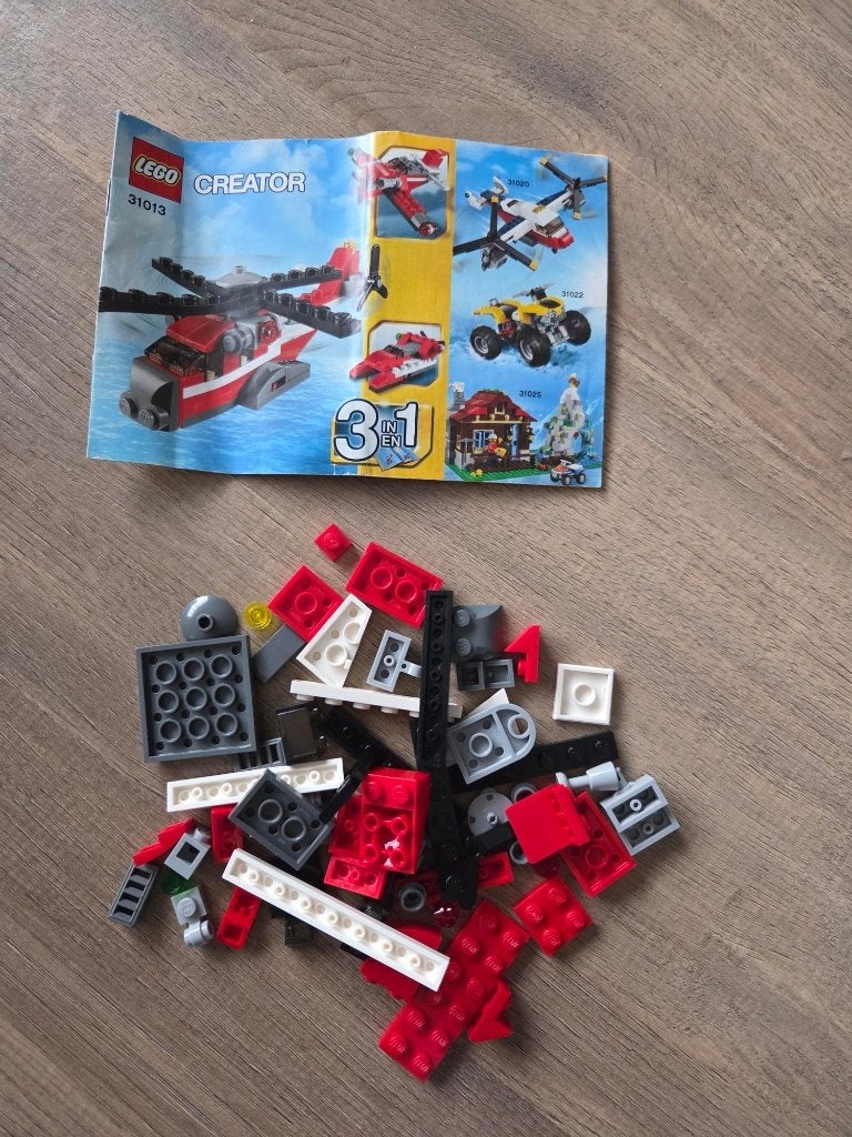 LEGO Creator 31013 rode helikopter 3 in 1 set aangeboden, Lego, Inclusief instructies, Ophalen of Verzenden, Zo goed als nieuw