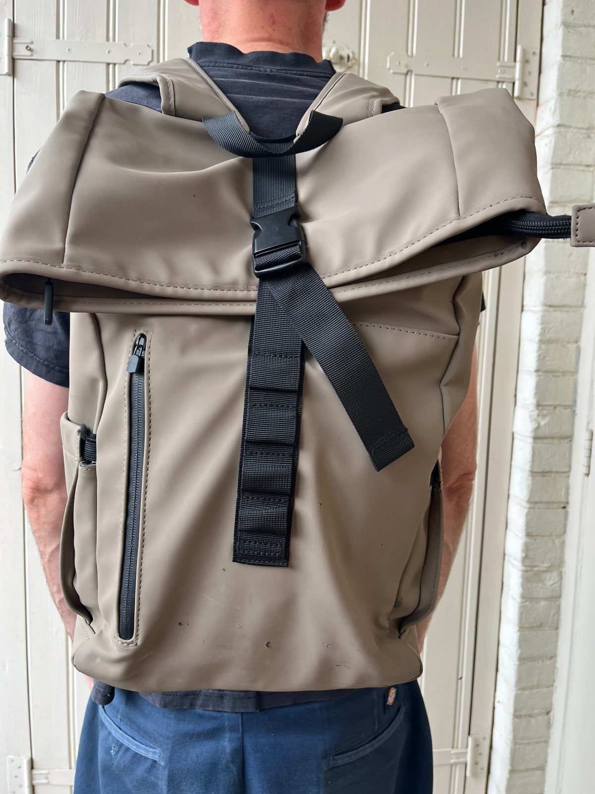 Rugzak beige, Overige merken, 40 cm of meer, Gebruikt, Ophalen of Verzenden