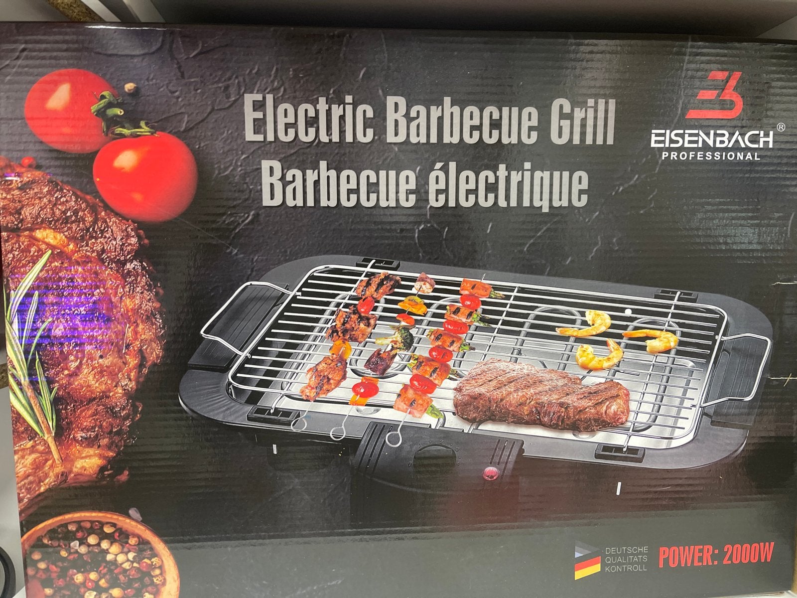 Eisenbach Professionele Elektrische Barbecue Grill 2000W, Ophalen, Nieuw