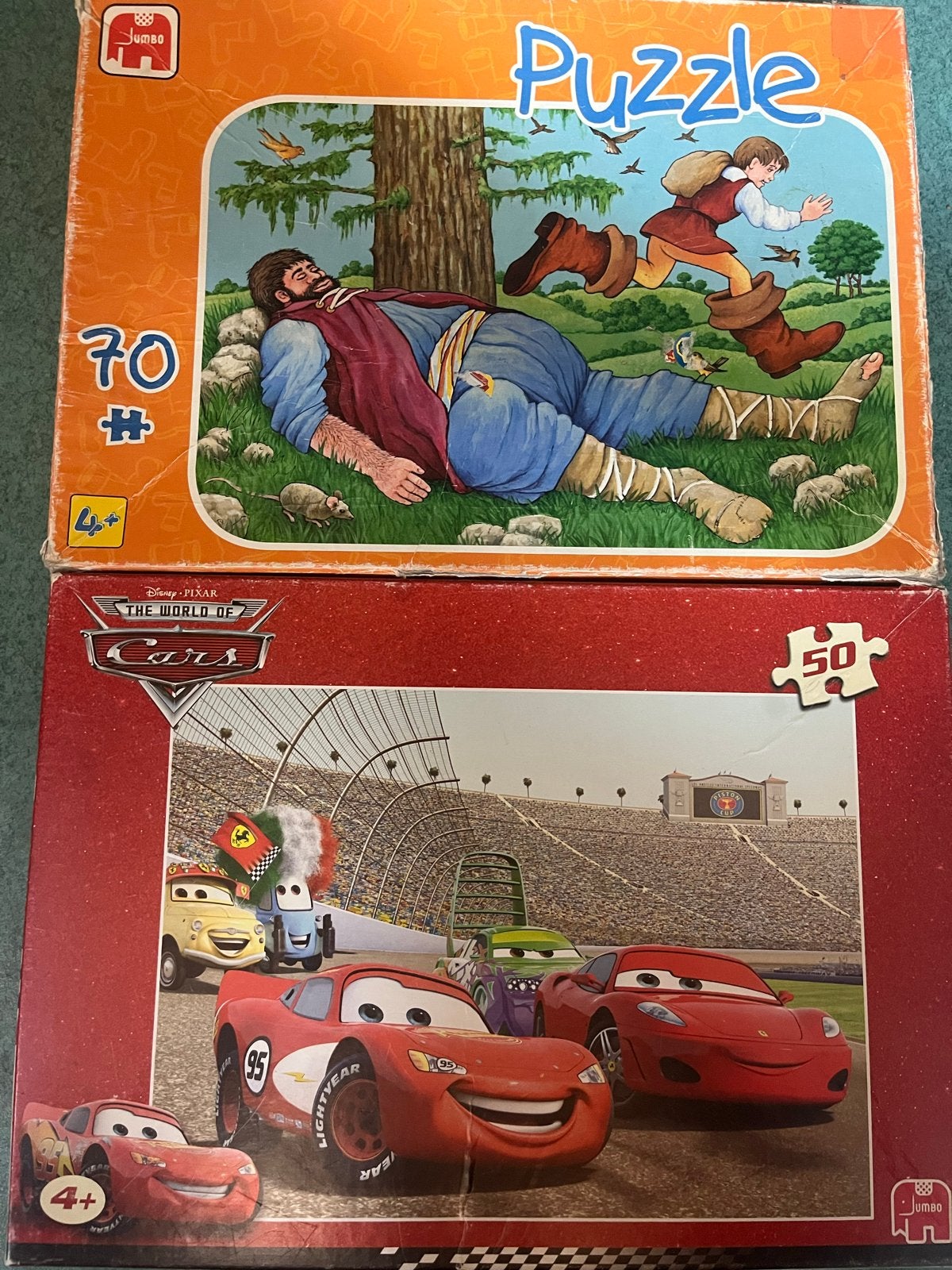 Complete Puzzels: Sprookjes en Disney Cars (2 stuks), Ophalen of Verzenden, Meer dan 50 stukjes, Gebruikt, 4 tot 6 jaar