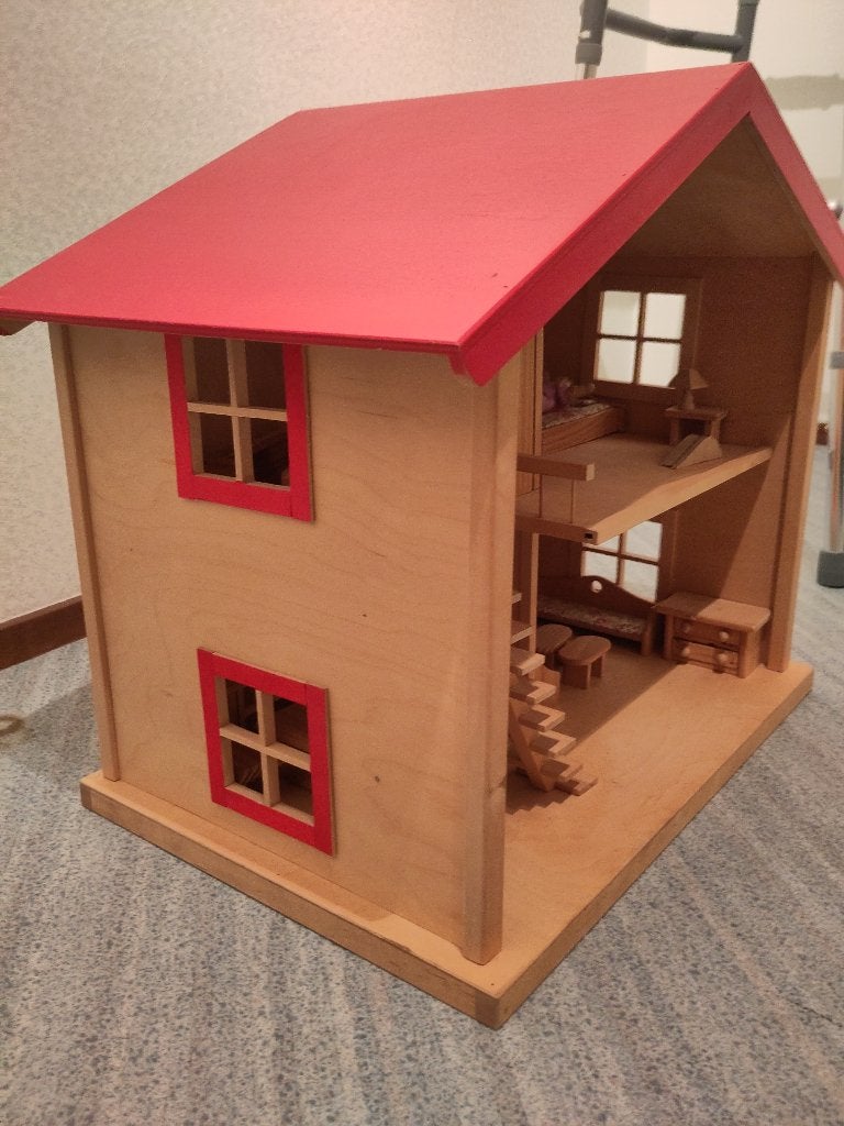 Houten poppenhuis, Kinderen en Baby's, Ophalen, Zo goed als nieuw, Poppenhuis