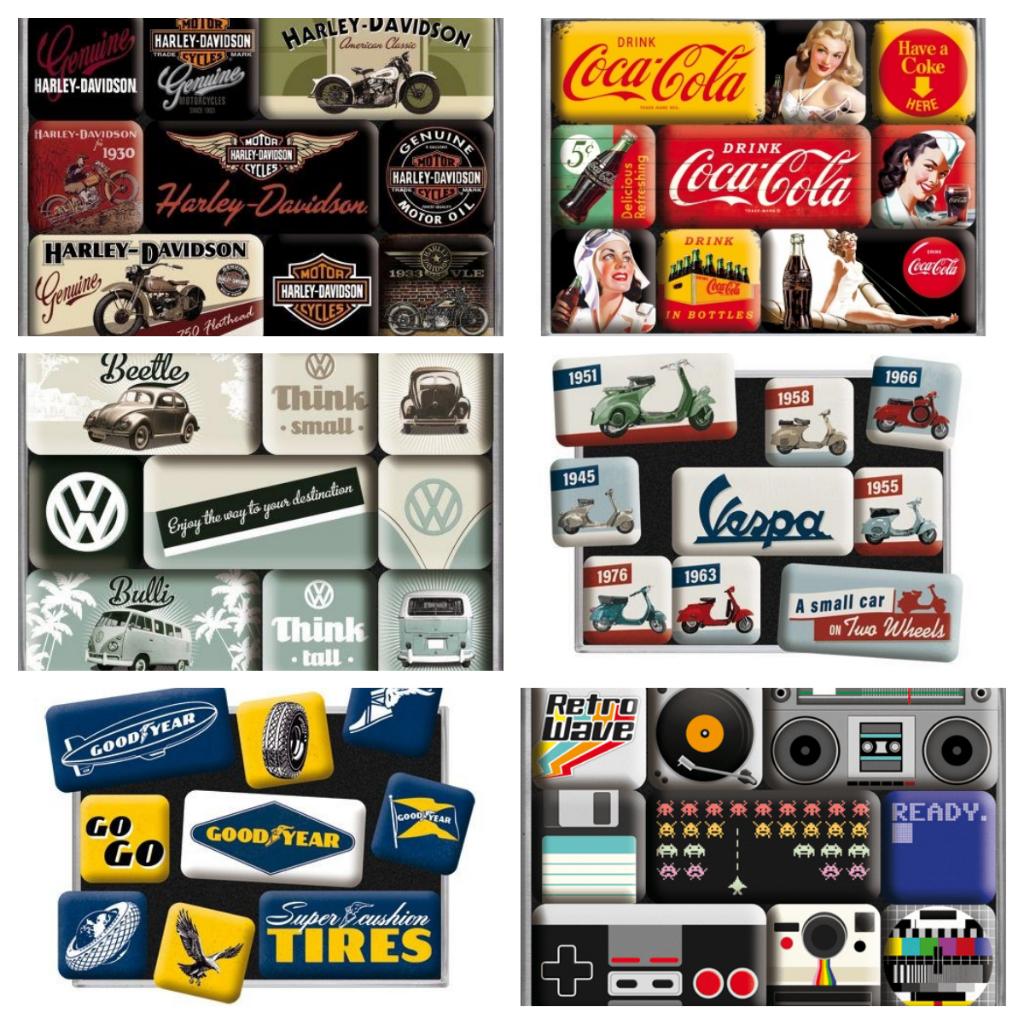 Harley Davidson model chart reclame magneetjes magneet set, Ophalen of Verzenden, Nieuw, Auto's