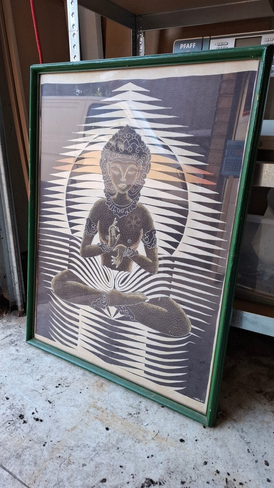 Ingelijste Boeddha Print - Spirituele Kunst, Ophalen, Print, Print/reproductie, Ingelijst