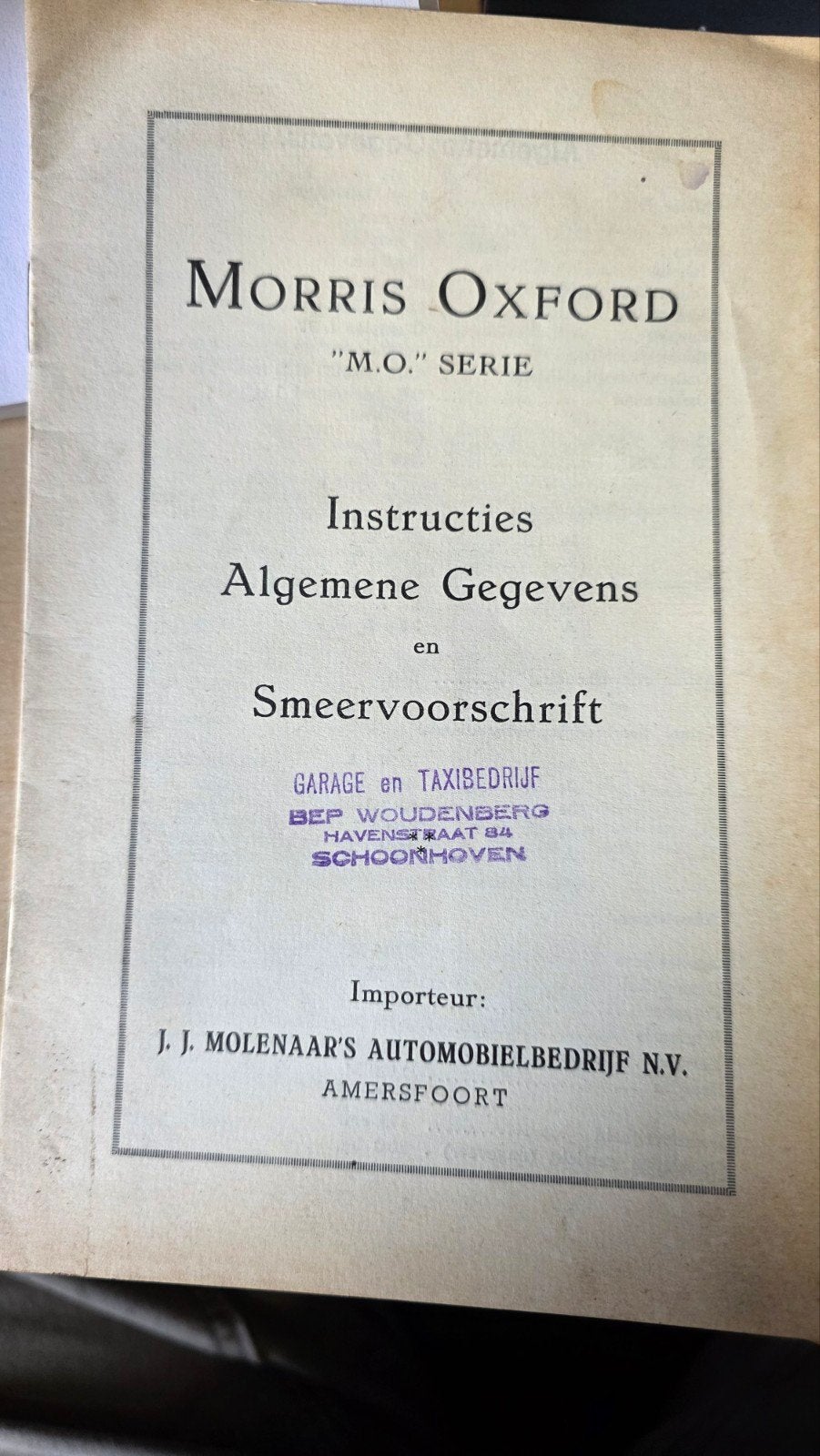 Morris Oxford "M.O." Serie Instructies en Algemene Gegevens, Boeken, Auto's | Boeken, Ophalen of Verzenden, Gelezen, Overige merken