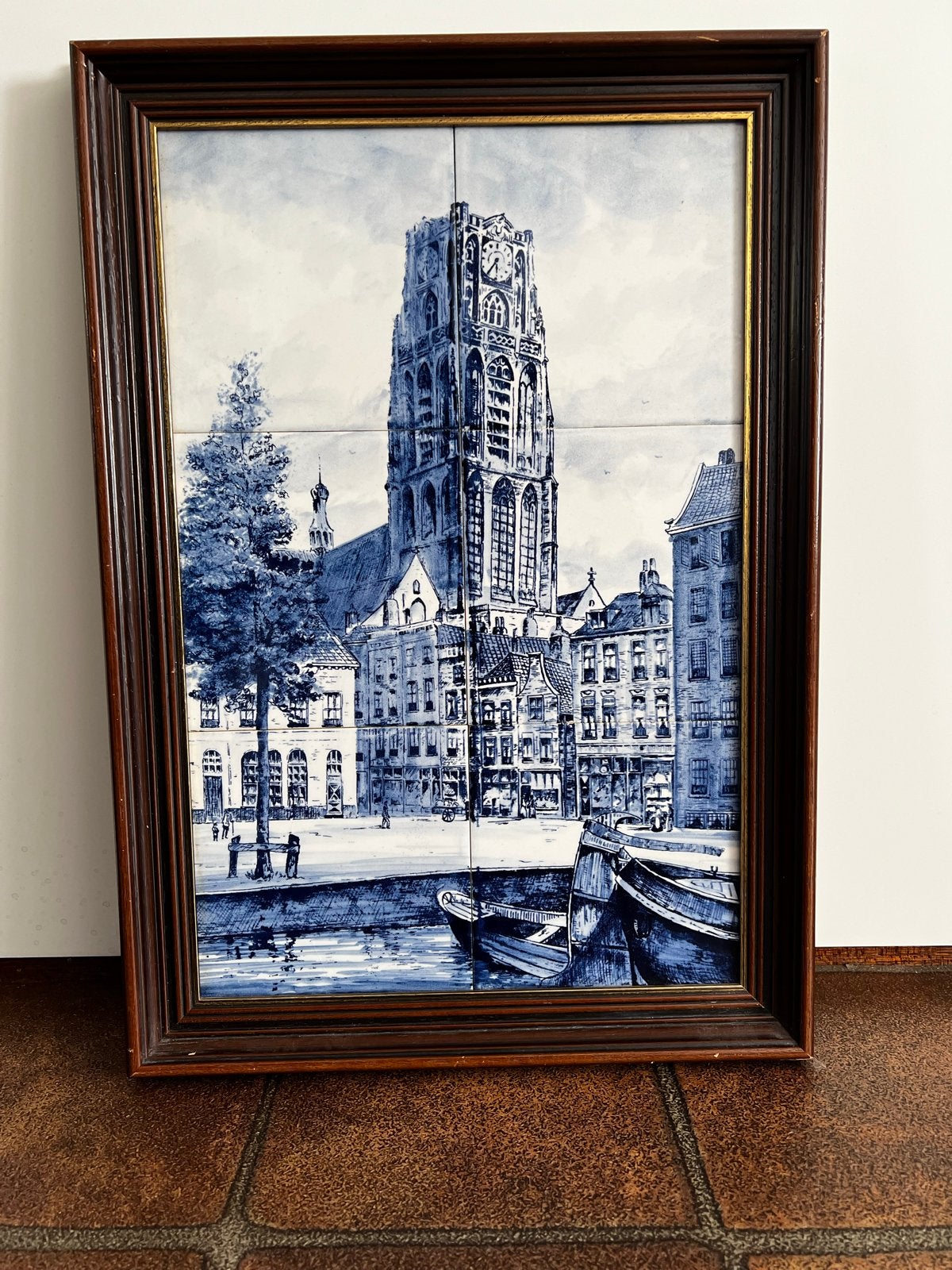 Delfts Blauw Tegeltableau Laurenskerk Rotterdam, Ophalen