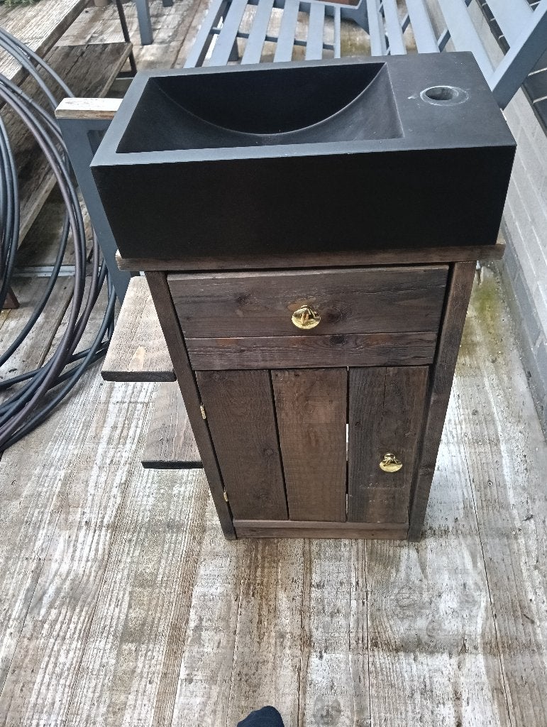 Hardsteen fontein toilet meubel, Ophalen, Minder dan 50 cm, Gebruikt, Minder dan 100 cm