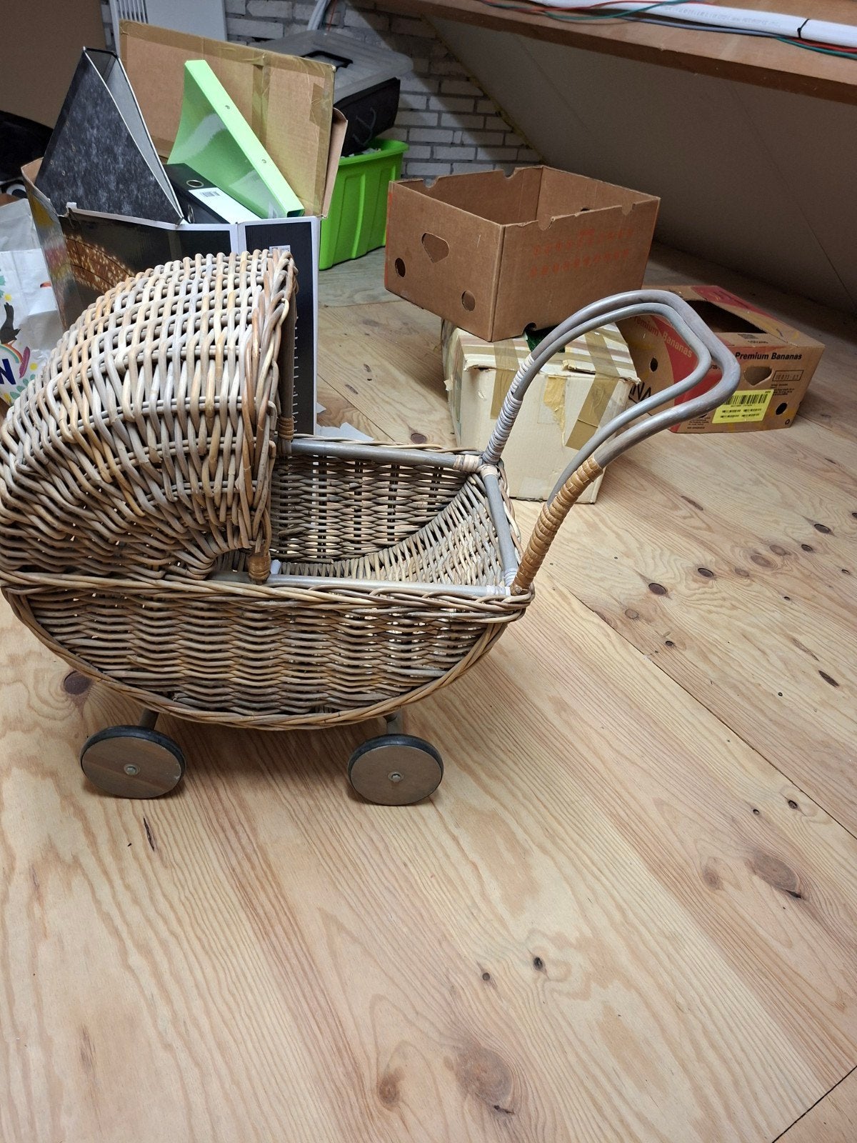Vintage rieten poppenwagen, Ophalen, Gebruikt, Overige typen