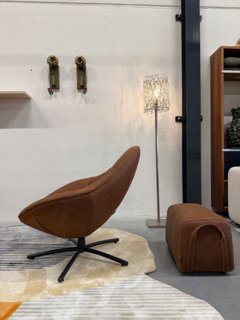 Nieuw Label van den Berg Hidde Soft Draai Fauteuil Bruin, Nieuw, Ophalen of Verzenden, Label, 75 tot 100 cm