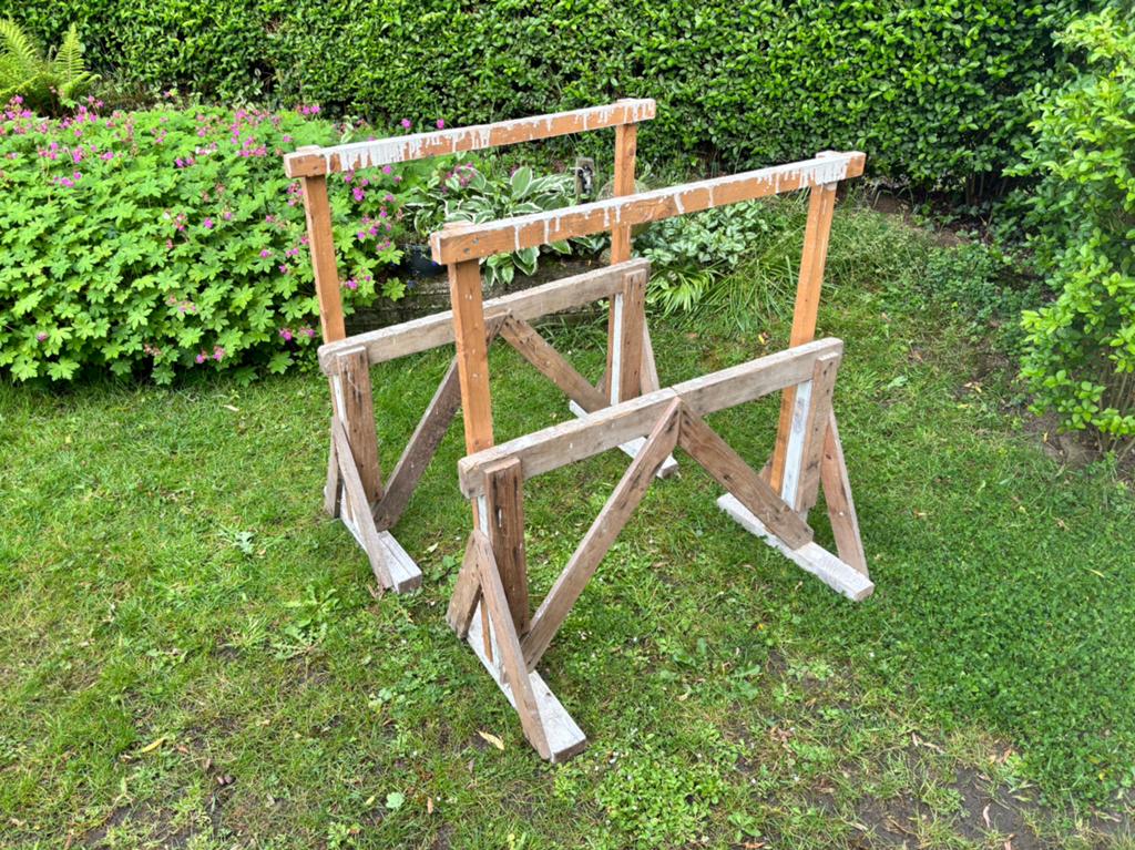 Stevige houten schragen, Ophalen, Zo goed als nieuw, Overige typen, Minder dan 2 meter