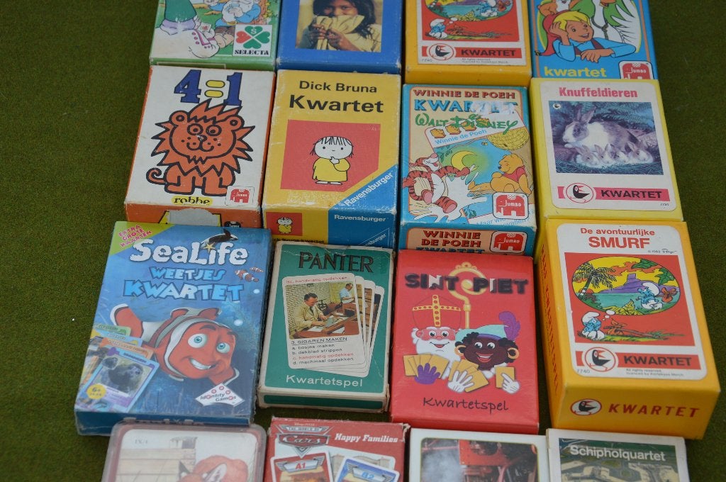 Verzameling oude kwartetten: Dick Bruna, Smurfen, Sinterklaa, Hobby en Vrije tijd, Een of twee spelers, Ophalen of Verzenden, Gebruikt