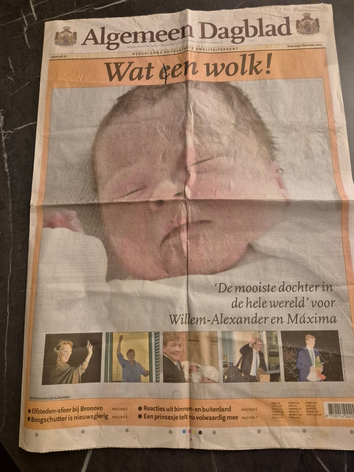 AD Geboorte prinses Amalia, Ophalen of Verzenden, Gebruikt, Nederland, Overige typen