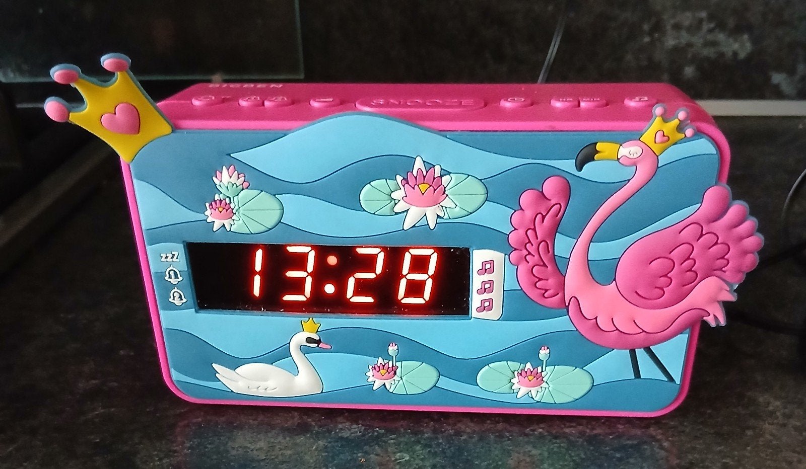 Bigben Flamingo Wekker - Digitaal, Ophalen of Verzenden, Zo goed als nieuw, Digitaal