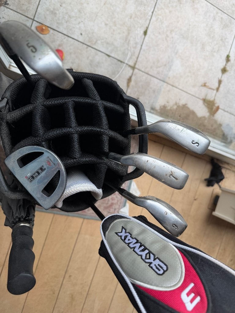 Golfset inc tas en karretje heren, Sport en Fitness, Golf, Ophalen, Zo goed als nieuw, Set