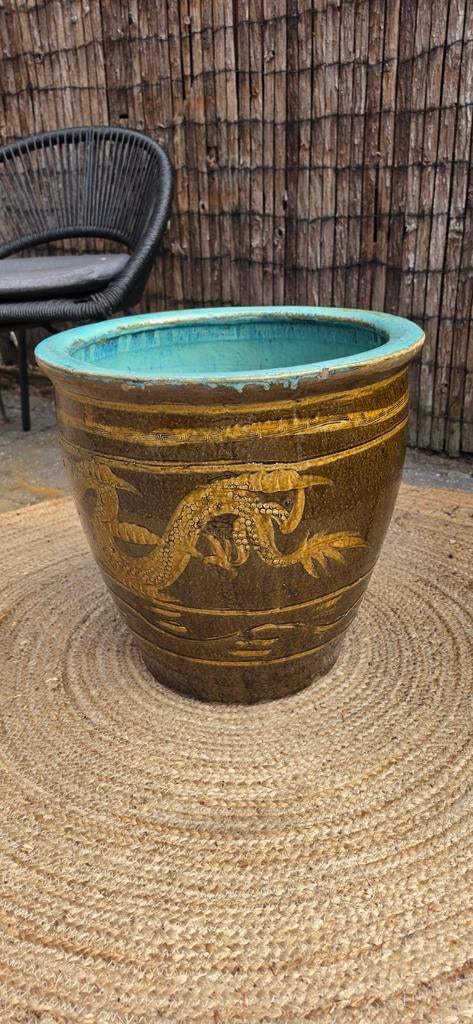 Chinese keramische jardinière egg pot, Ophalen, 40 cm of meer, Rond, Aardewerk