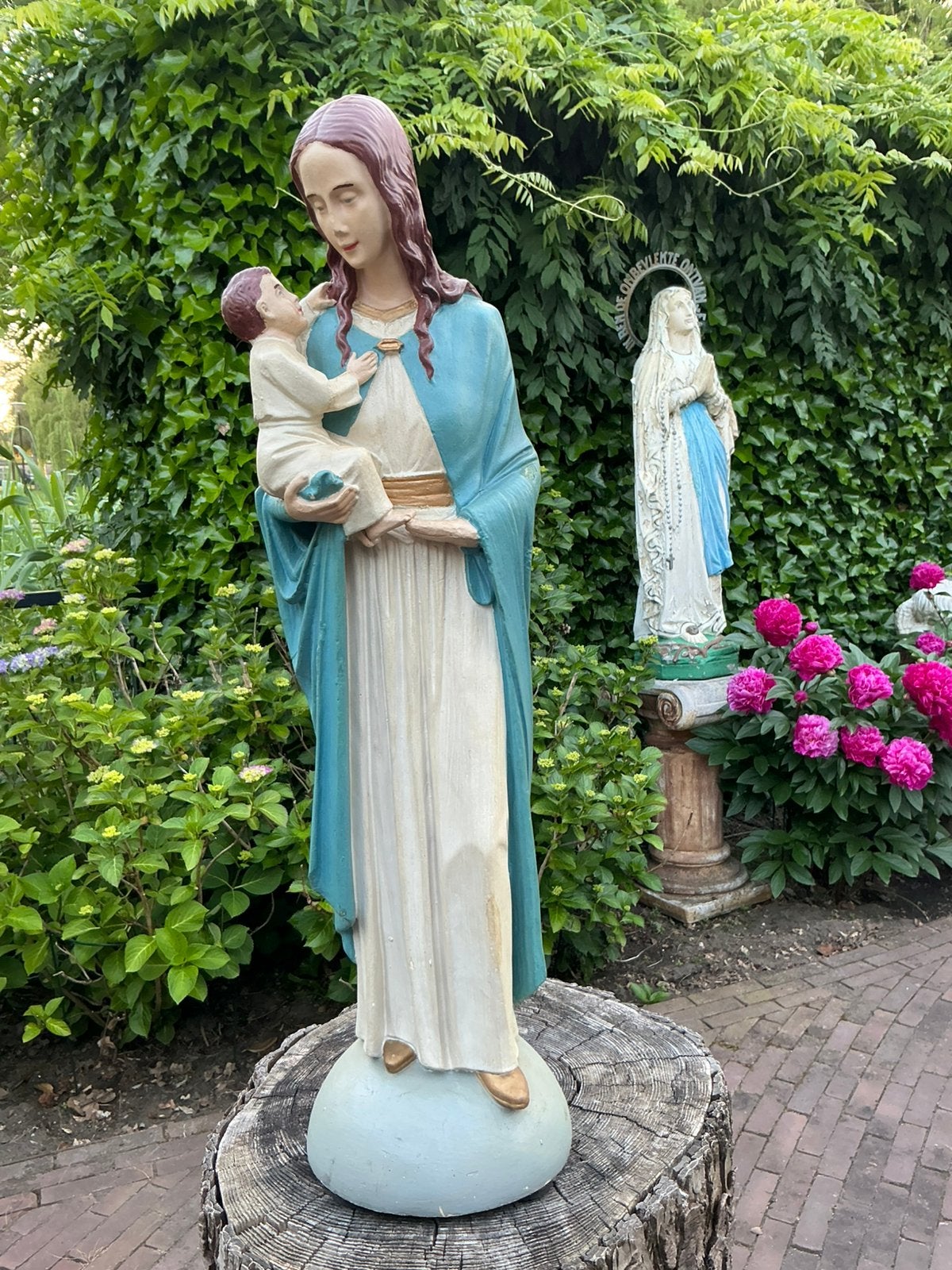 Antiek Mariabeeld ❤️ met kindje Jezus, Ophalen of Verzenden