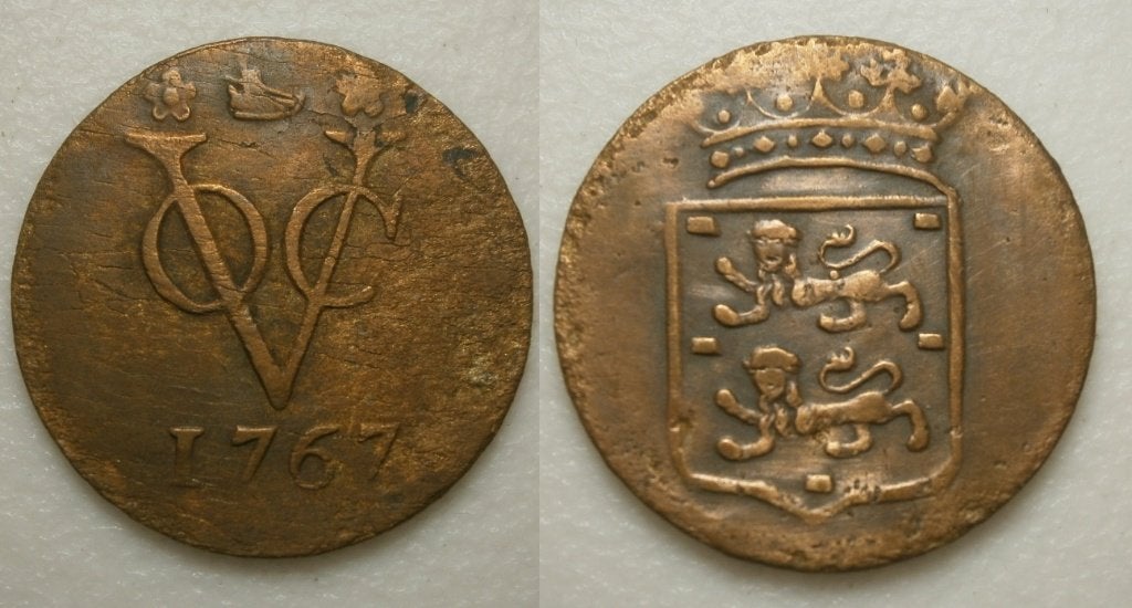 PD11361 West Friesland VOC Duit 1767, Postzegels en Munten, Munten | Nederland, Ophalen of Verzenden, Vóór koninkrijk, 1 cent